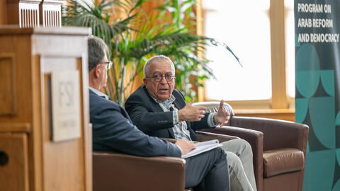 Dr. Salam Fayyad, former prime minister of the Palestinian Authority, in conversation with Larry Diamond, FSI's Mosbacher Senior Fellow in Global Democracy, at an event hosted by CDDRL's Program on Arab Reform and Democracy.